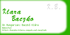 klara baczko business card